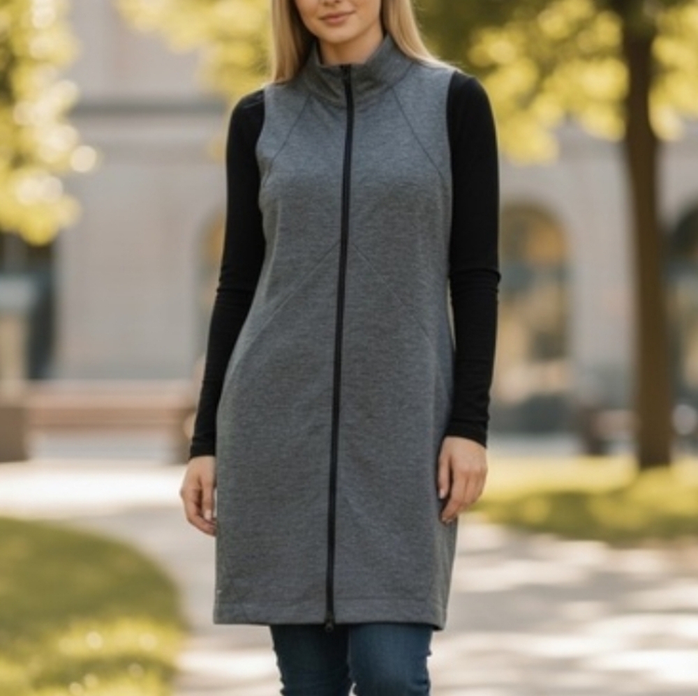 Title Nine Passport Ponte Sleeveless Dress Dark Gray Women's Size Small